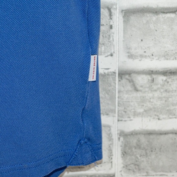 ORLEBAR BROWN  Short Sleeve Polo Shirt in Blue Cotton Men'sSize Small - Picture 6 of 9